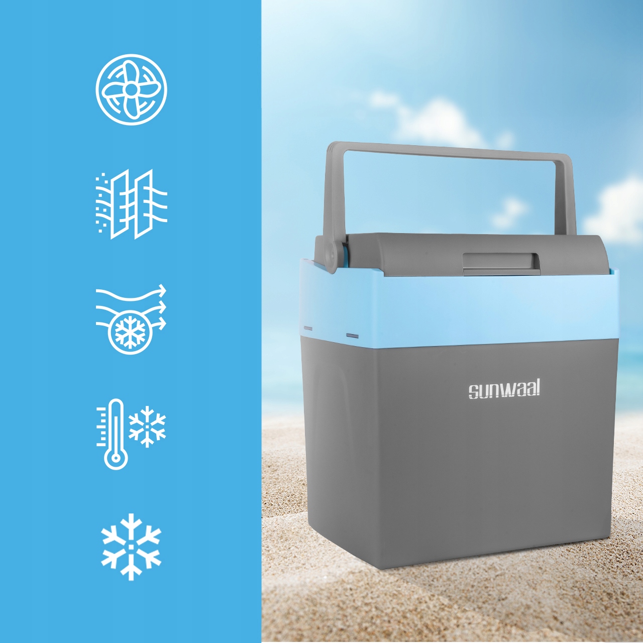LODÓWKA TURYSTYCZNA SAMOCHODOWA 25L PRZENOŚNA CHŁODZENIE GRZANIE 12V/230V Model MasterCold-25L