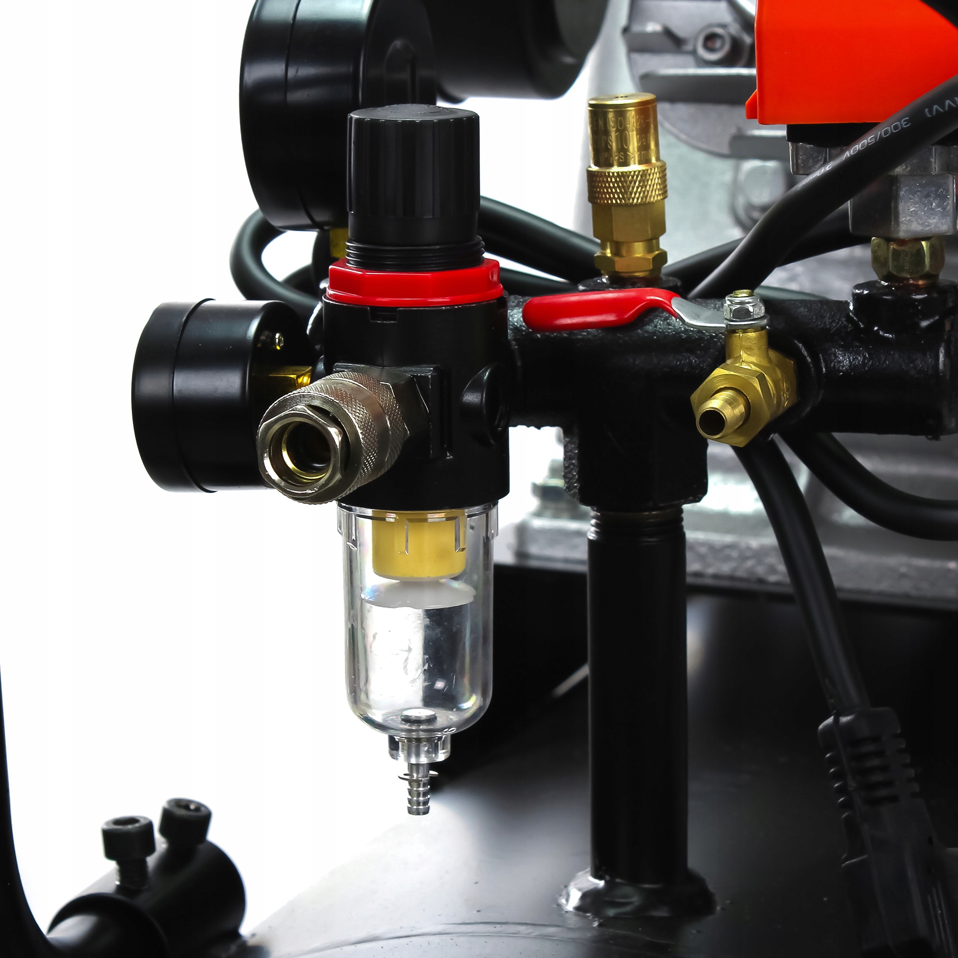 Kompresor olejowy sprężarka 10 BAR 3065 600l/min butla 100L silnik 3kW 230V Moc silnika 4 KM