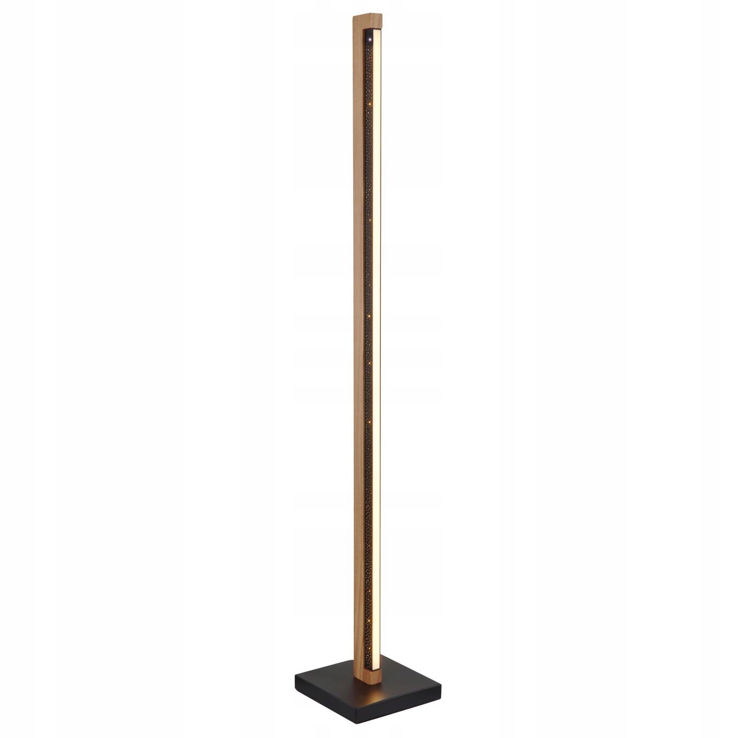 Jednoduchá loftová podlahová lampa s vypínačom a imitáciou dreva Led Starla