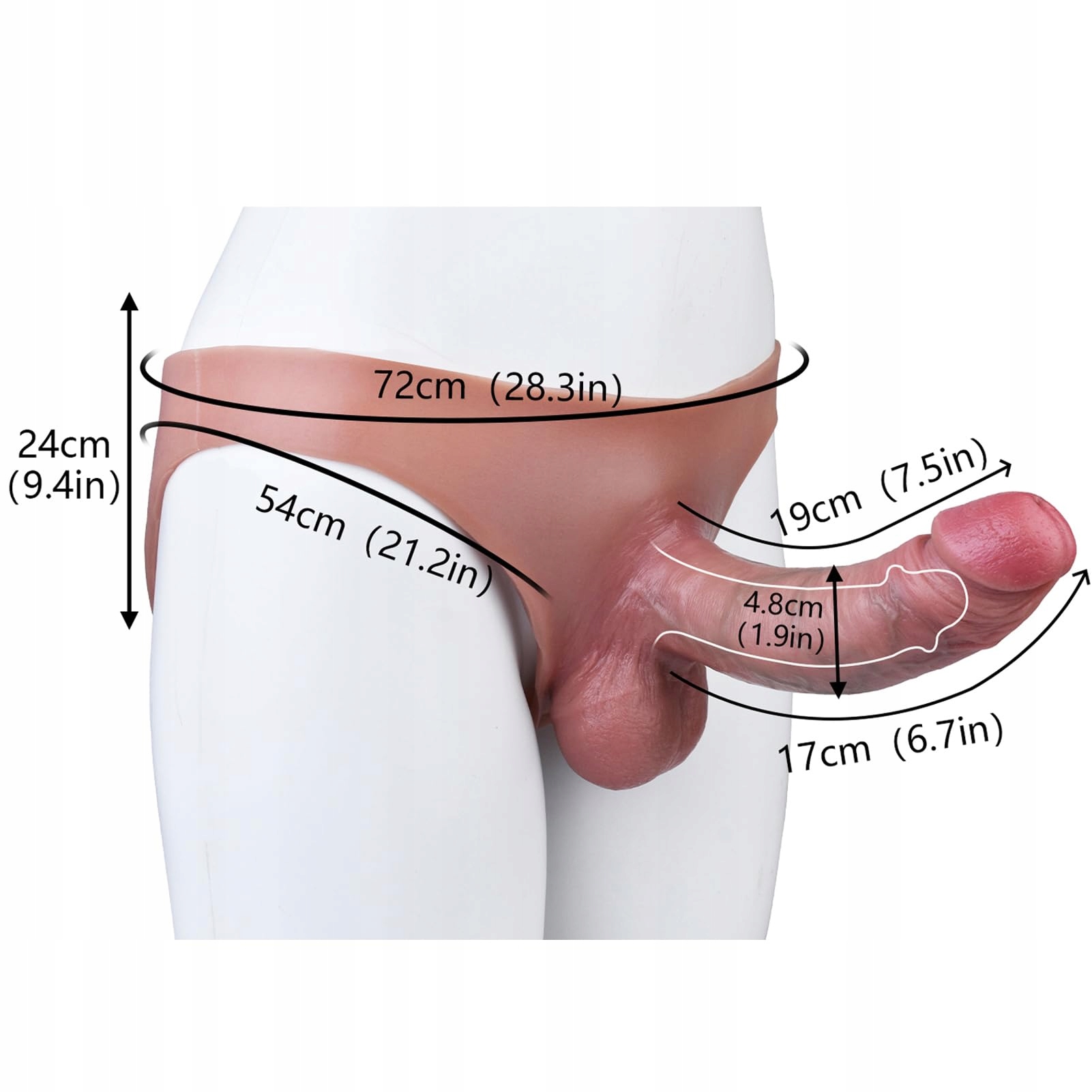 YOUXCLIAN Realistyczny Silikonowy Strap On Dildo z Jądrami — miniatura 6