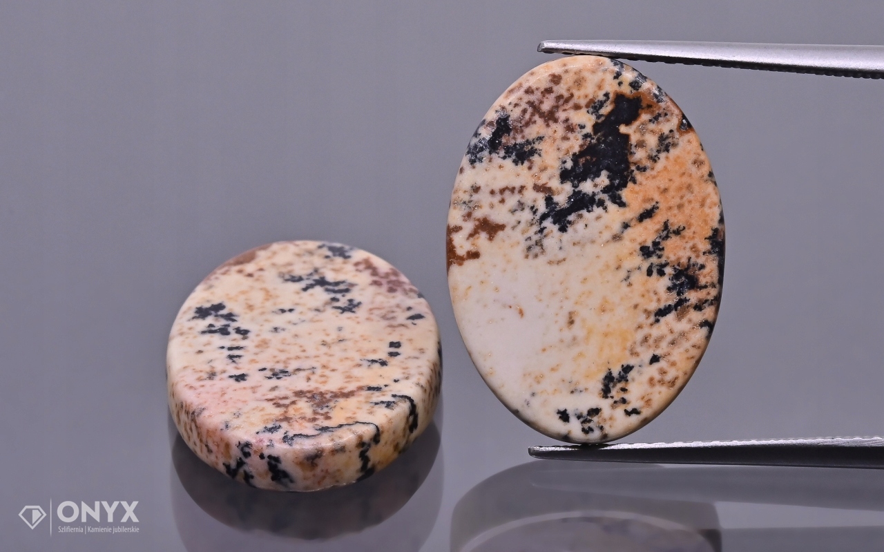 Jaspis Kalahari mělký Pár ovál 18x13 mm