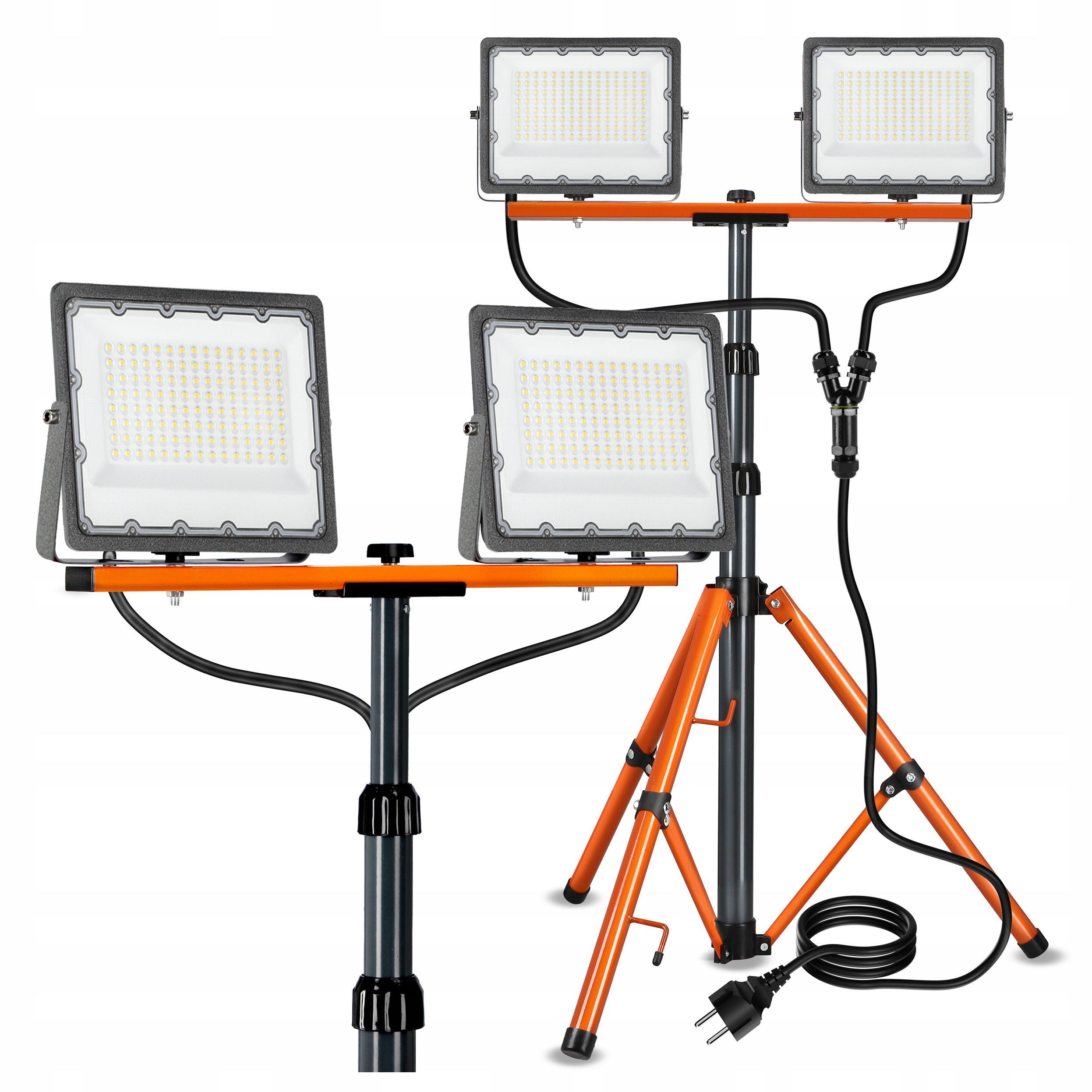 Halogen LED Budowlany Statyw Naświetlacz 200W Reflektor 18000lm przewód 3m