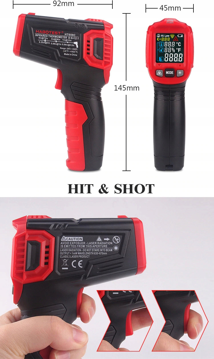 PIROMETR TERMOMETR LASEROWY HABOTEST HT650C