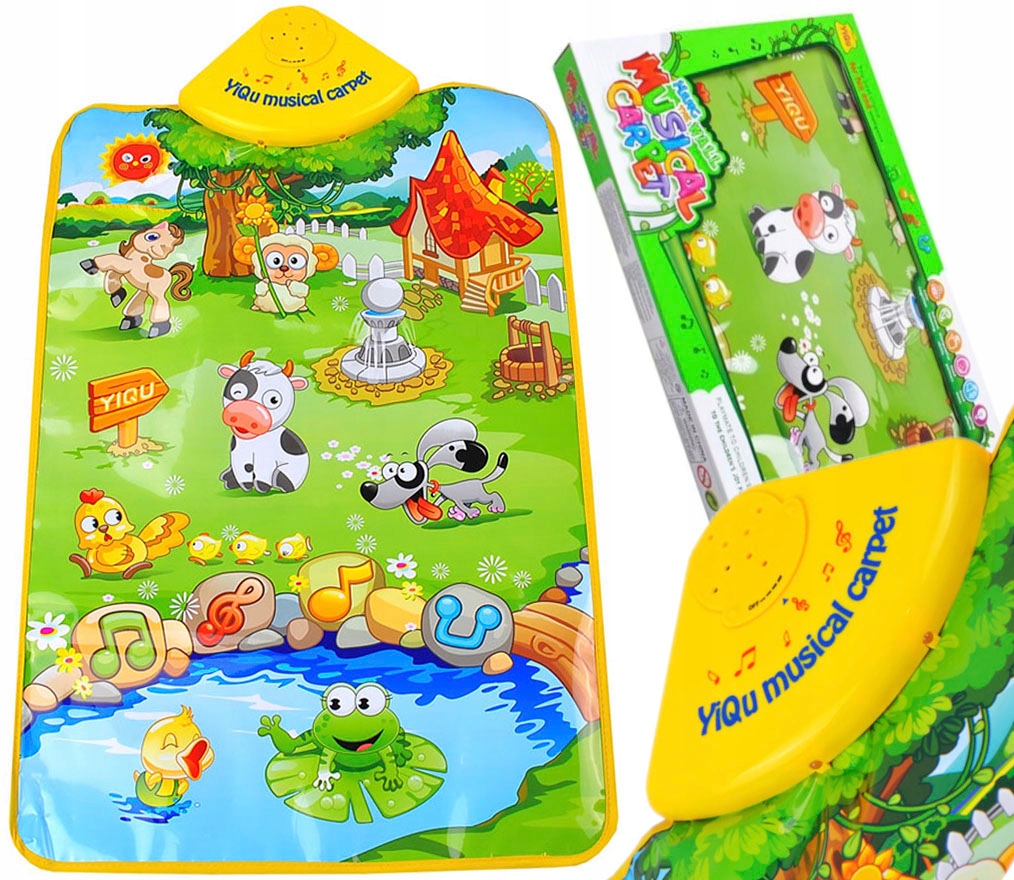 EDUKACYJNA MATA MUZYCZNA ODGŁOSY ZWIERZĄT MP3 Efekty dźwiękowe podświetlenie LED świetlne