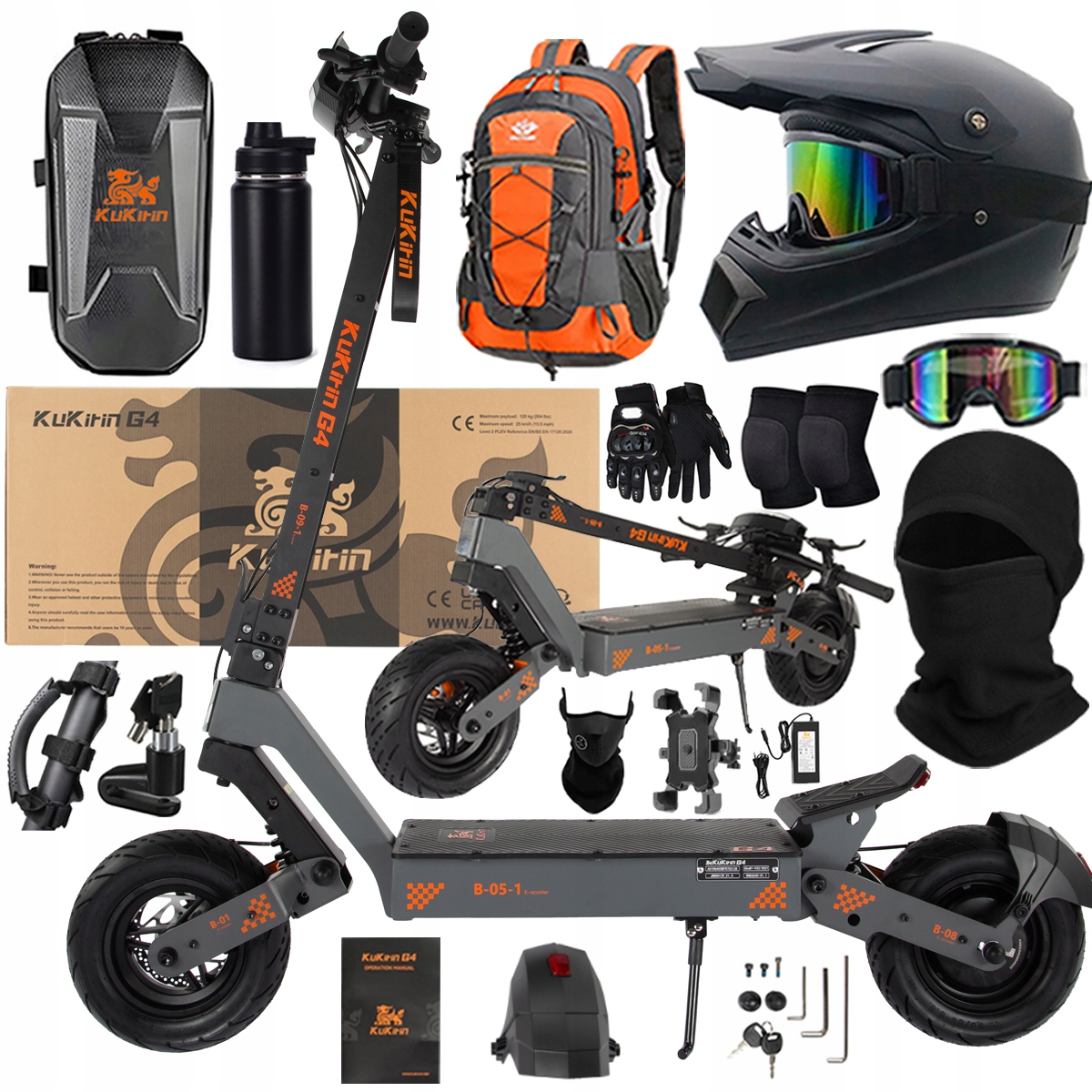 KuKirin G4 Skládací elektrická vozidla 2000W 70KM/H 60V 20Ah 75km Dárek