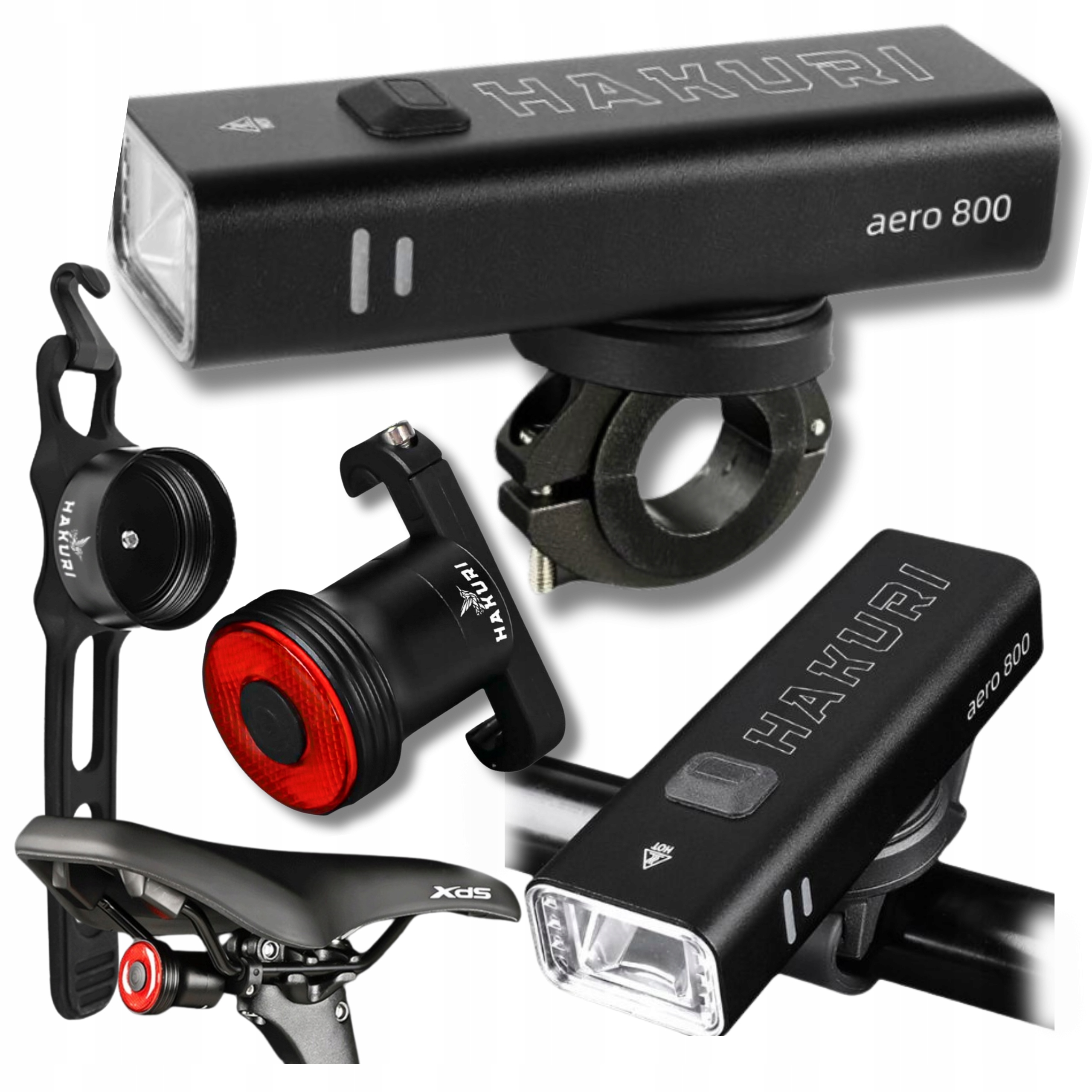 Osvětlení Na Kolo Přední Zadní Led Sada světel, senzor brzdění, Silné