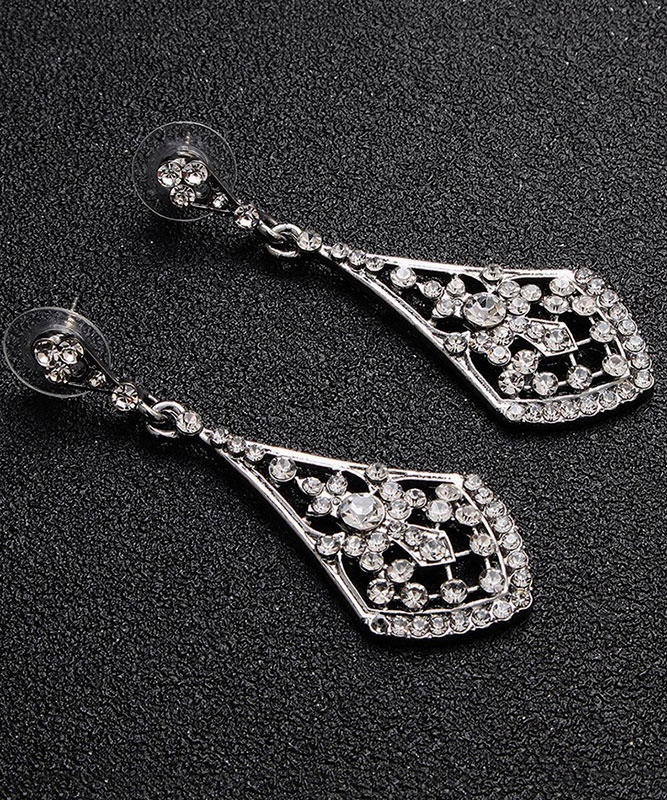 KOLCZYKI ŚLUBNE ŚLUBNE DŁUGIE CRYSTAL SREBRNE Kamień Cyrkonia