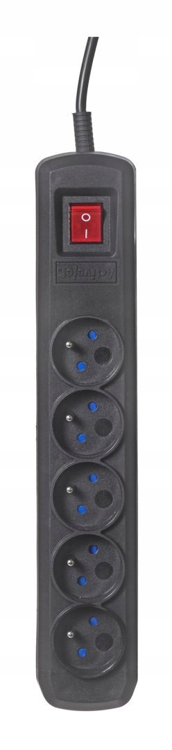 Listwa przeciwprzepięciowa Activejet 5gn/1,5m/cz (10A; 2300W) 1,5m; kolor c