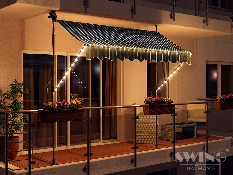 Balkónová Terasová Markíza Led 300 cm Antracitová/creme