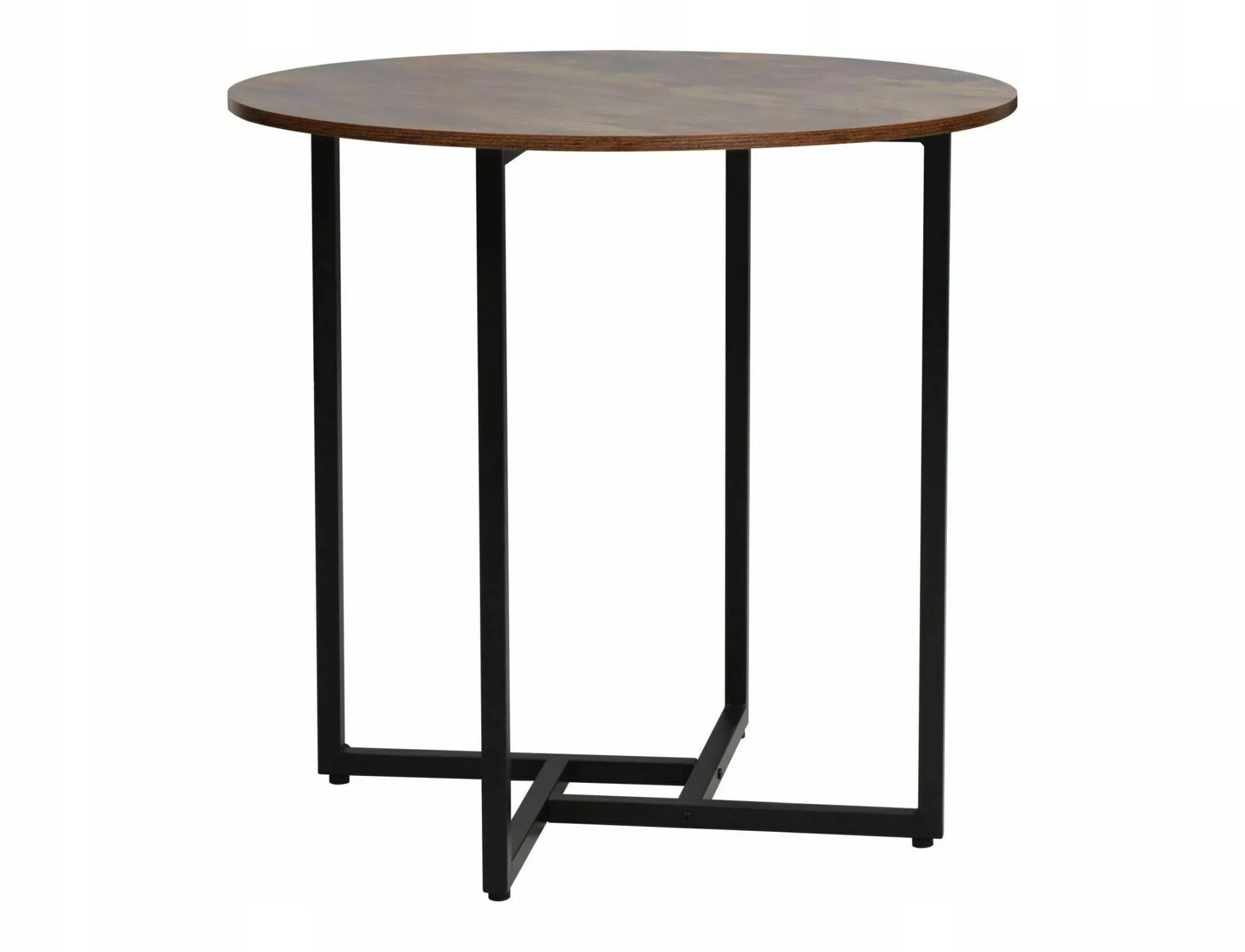 Stôl Alto II rustikálny/čierny hnedý, priemer 80 cm, Sig