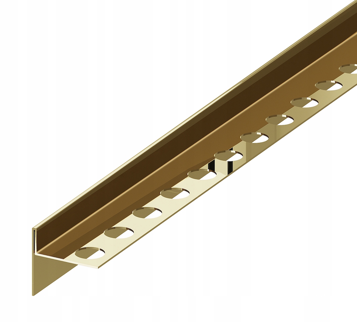 Spádová Lišta Zlatá Lesklá Pravá 120 Pro Lineární Odtok