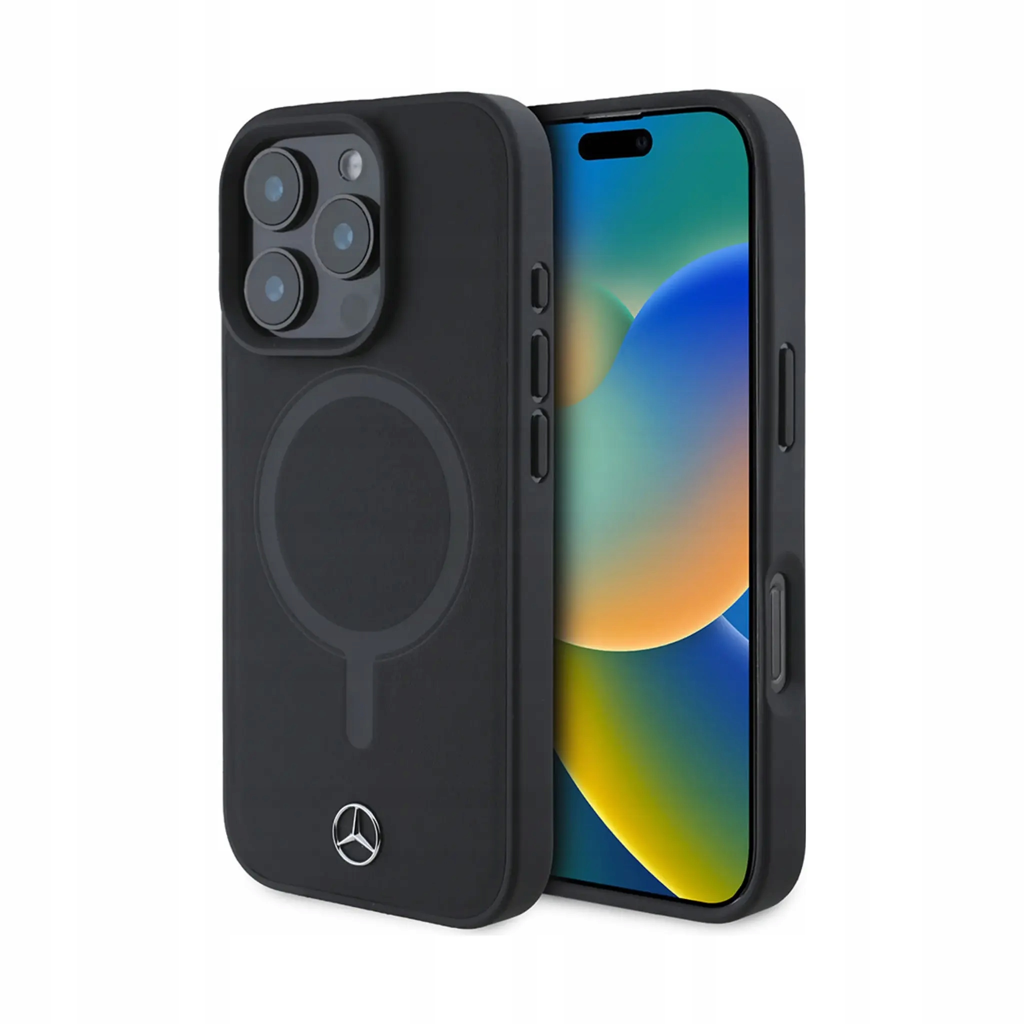 Mercedes-Benz Prosta gładka tylna obudowa z MagSafe iPhone 16 Pro, czarna