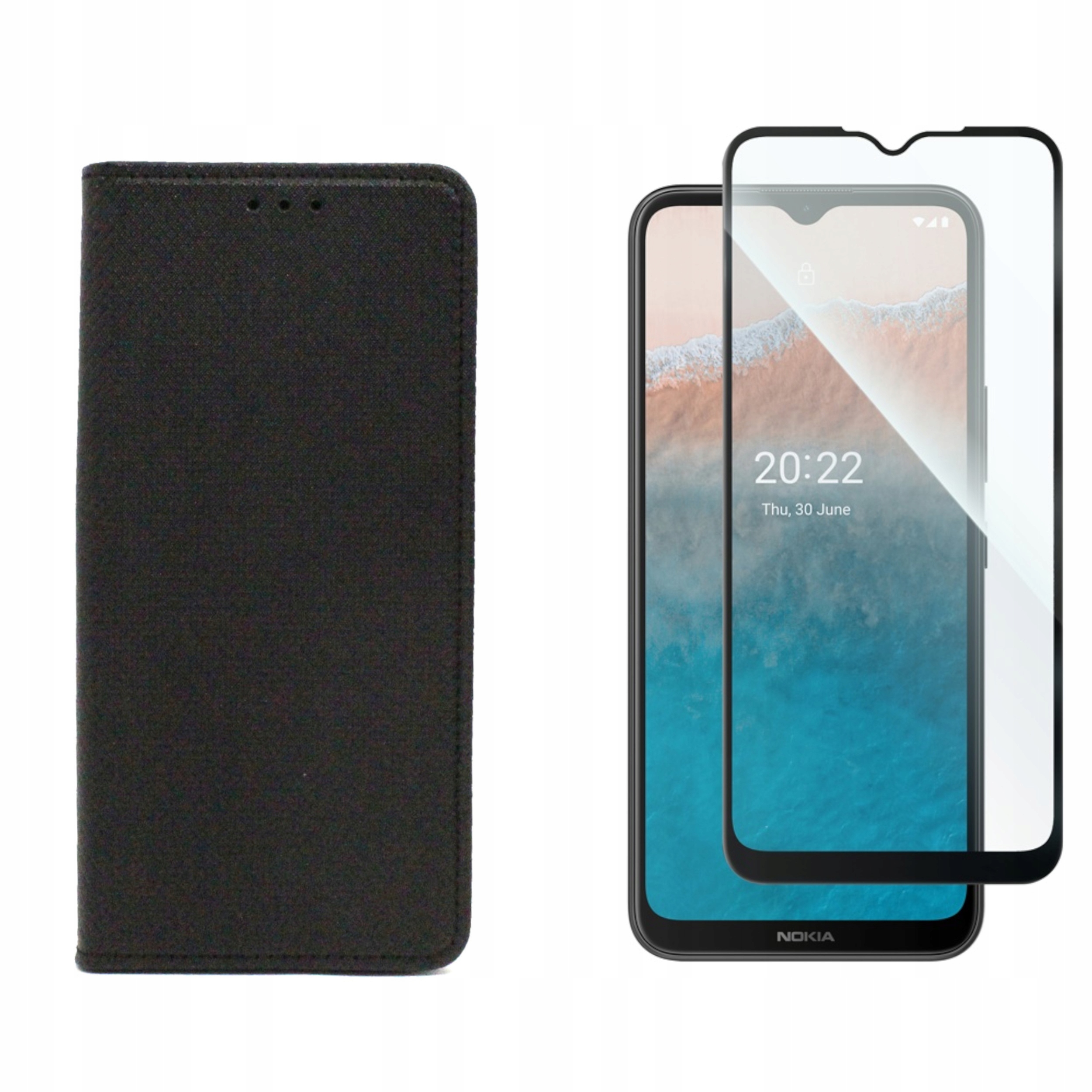 

Etui do Nokia C21 Plus TA-1424 Magnet czarne+SZKŁO