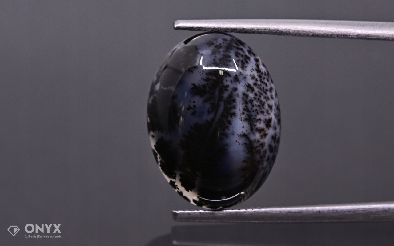 Dendritový achát z Turecka kabošon ovál 16x12 mm