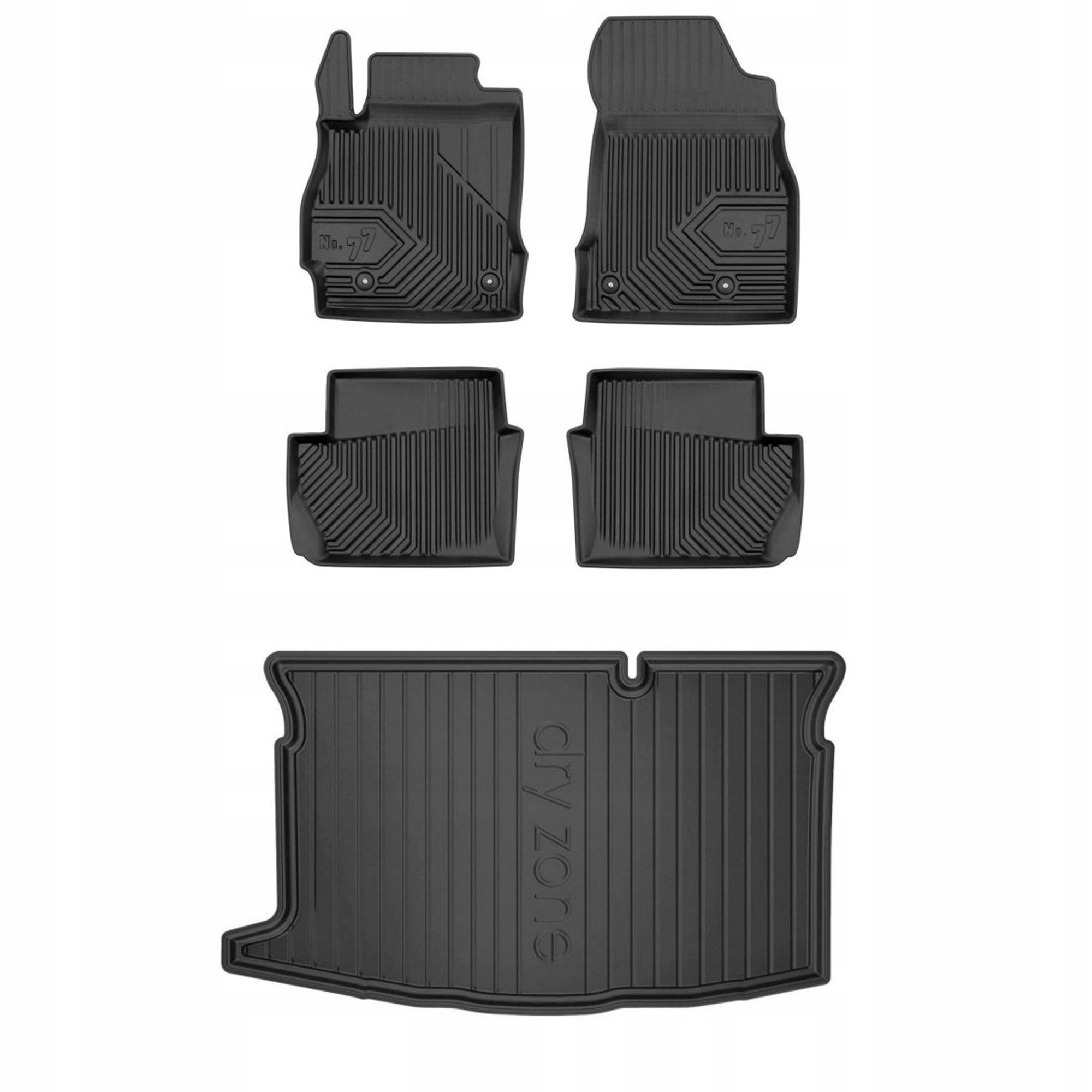 Gumová sada kobercov a rohoží Mazda 2 II 2007-2014 Hatchback, bez regulácie