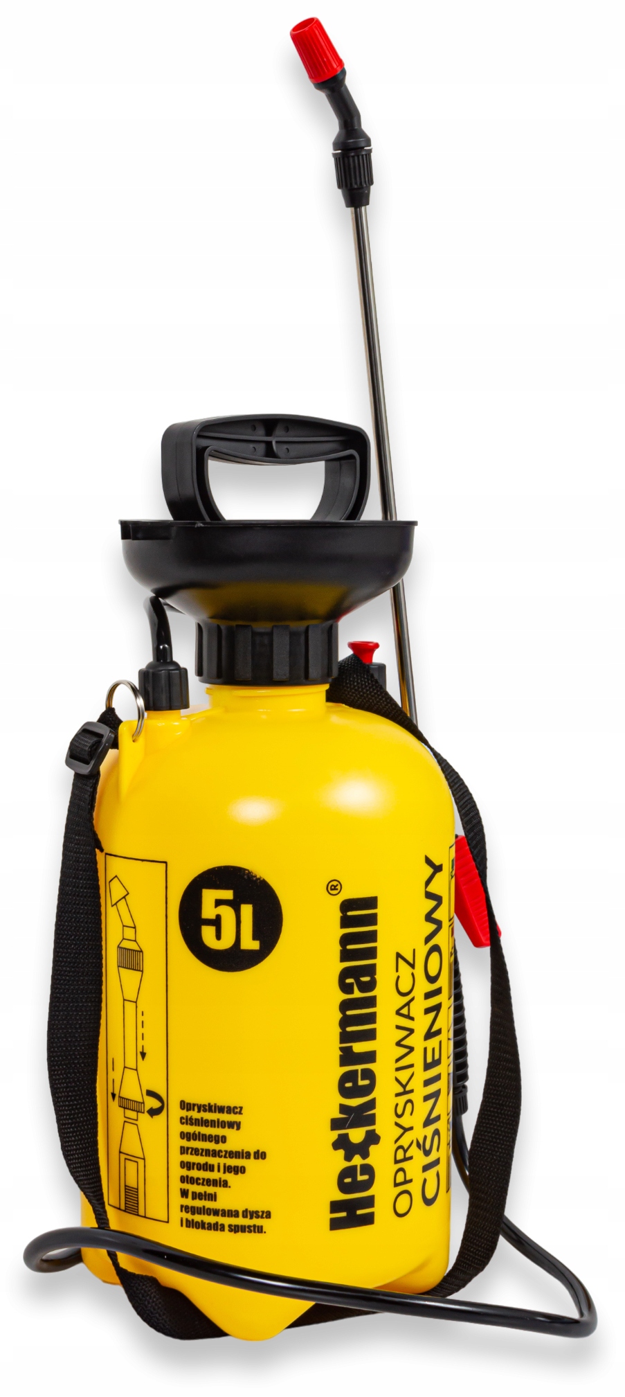 RĘCZNY OPRYSKIWACZ CIŚNIENIOWY SPRYSKIWACZ DUŻA POJEMNOŚĆ 5L REGULACJA DYSZ Marka Heckermann