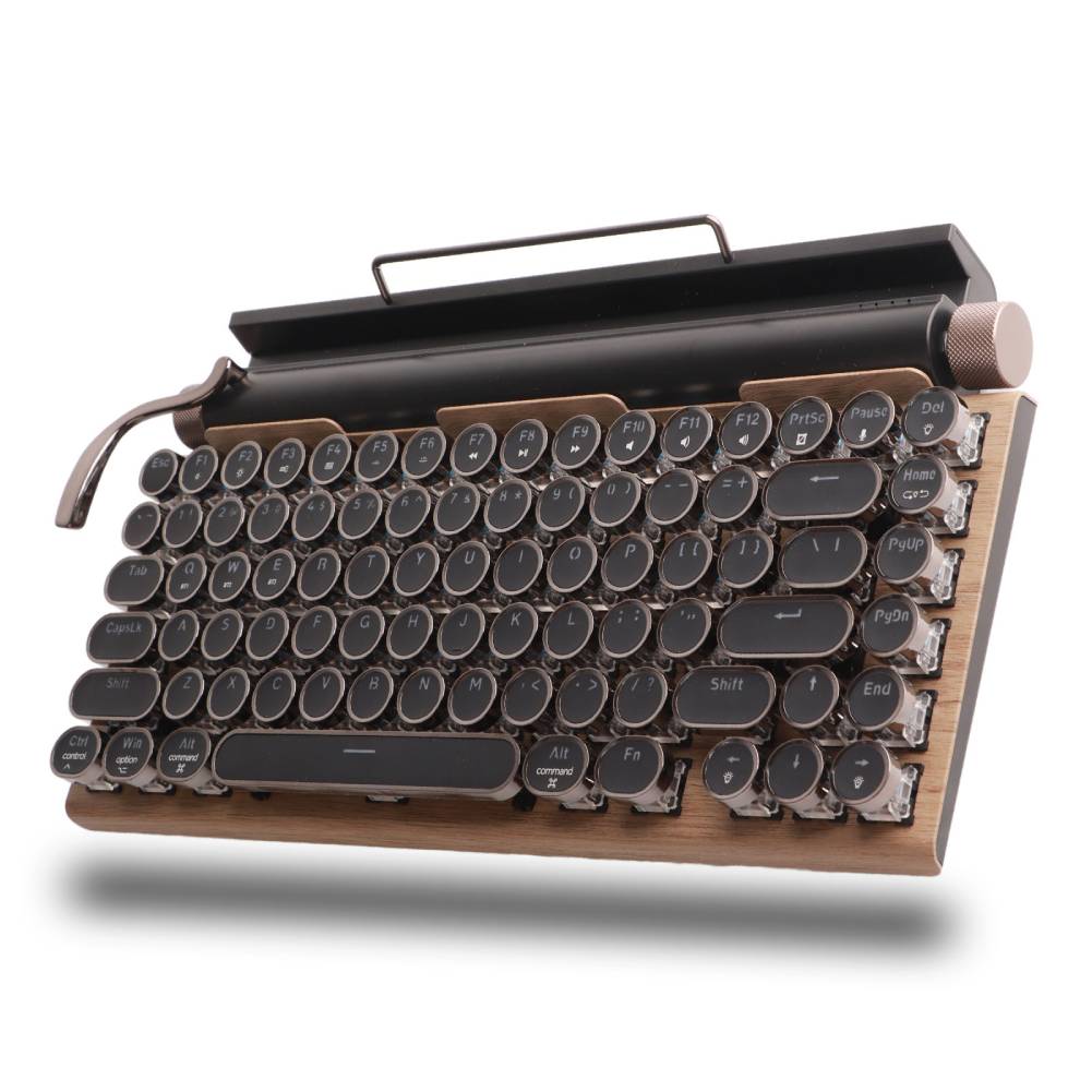 Bezdrôtová Retro Mechanická Klávesnica Bluetooth Led 2000 Mah