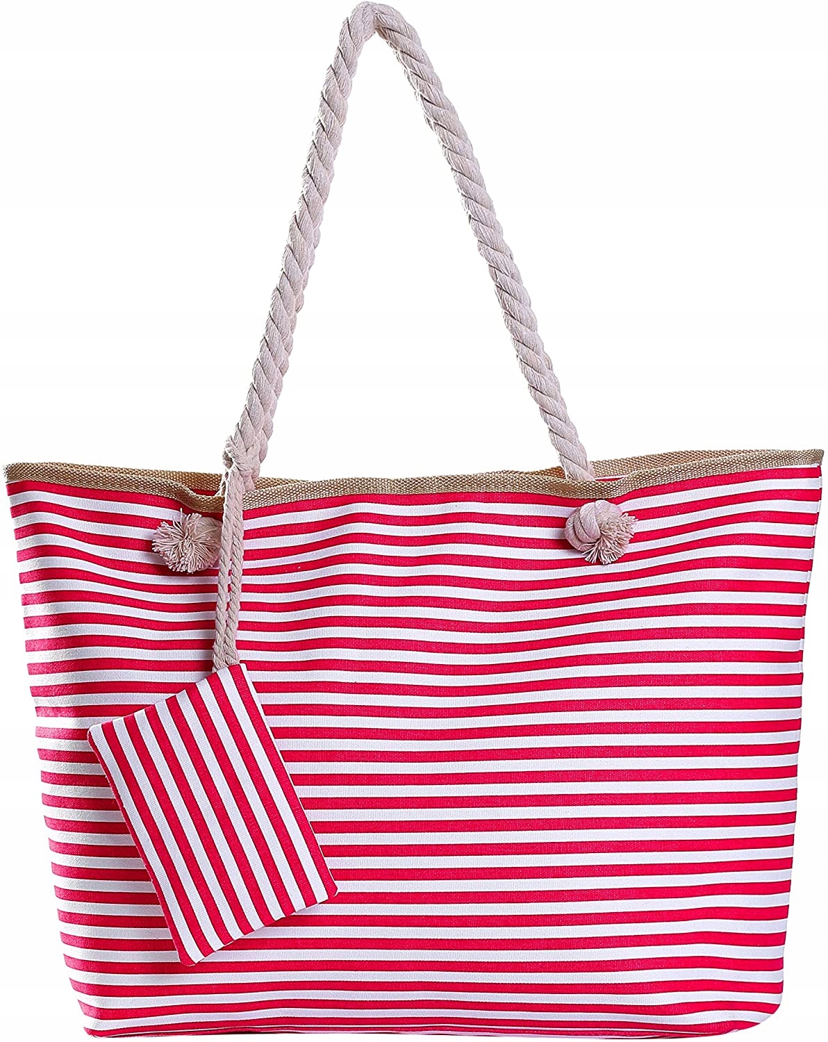 

Torba Plażowa Na Ramię w Paski Shopper Duża