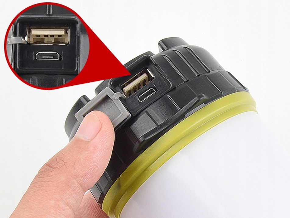 LATARKA SZPERACZ KEMPINGOWA POWERBANK T6 + COB Marka inna marka