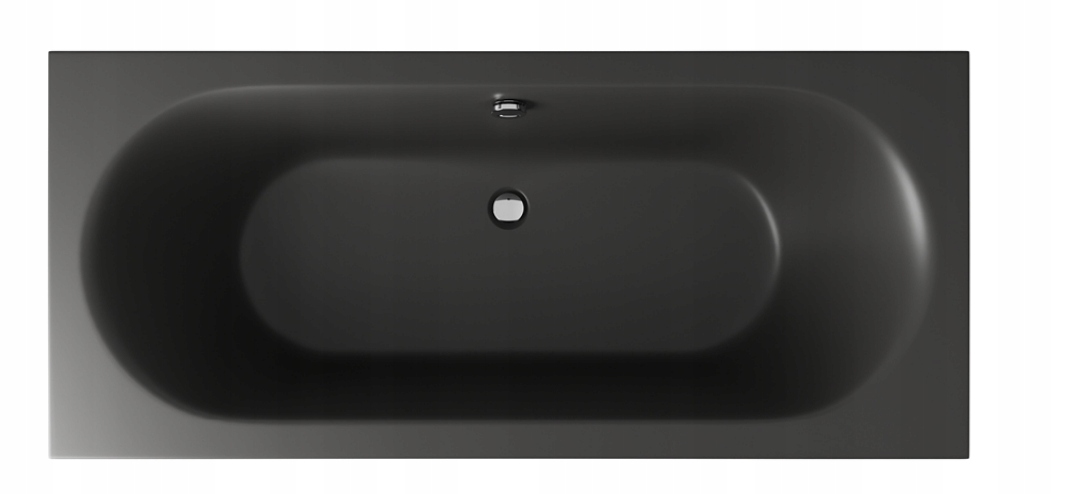 Obdélníková vana Oceana Slim 170 x 75 cm antracit, matná, elegantní