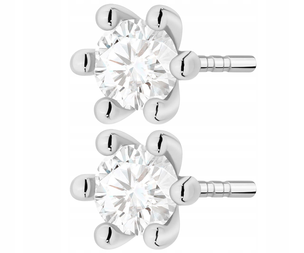 Zlaté Náušnice S Diamanty 0,60 Ct Štítek 14K Gravírování Dárek