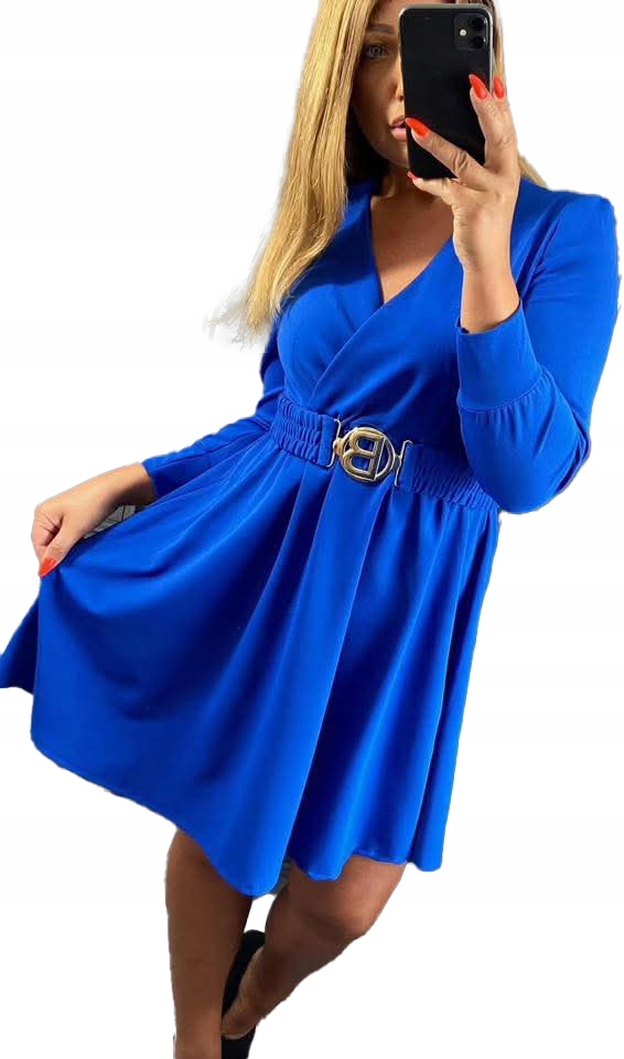 Elegantní glamour midi zavinovací Šaty s volánkovým páskem, vel. 46