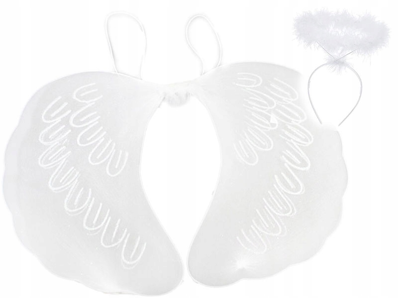 STRÓJ ANIOŁKA SKRZYDŁA + AUREOLA AUREOLKA JASEŁKA ANIOŁ ZESTAW PRZEBRANIE