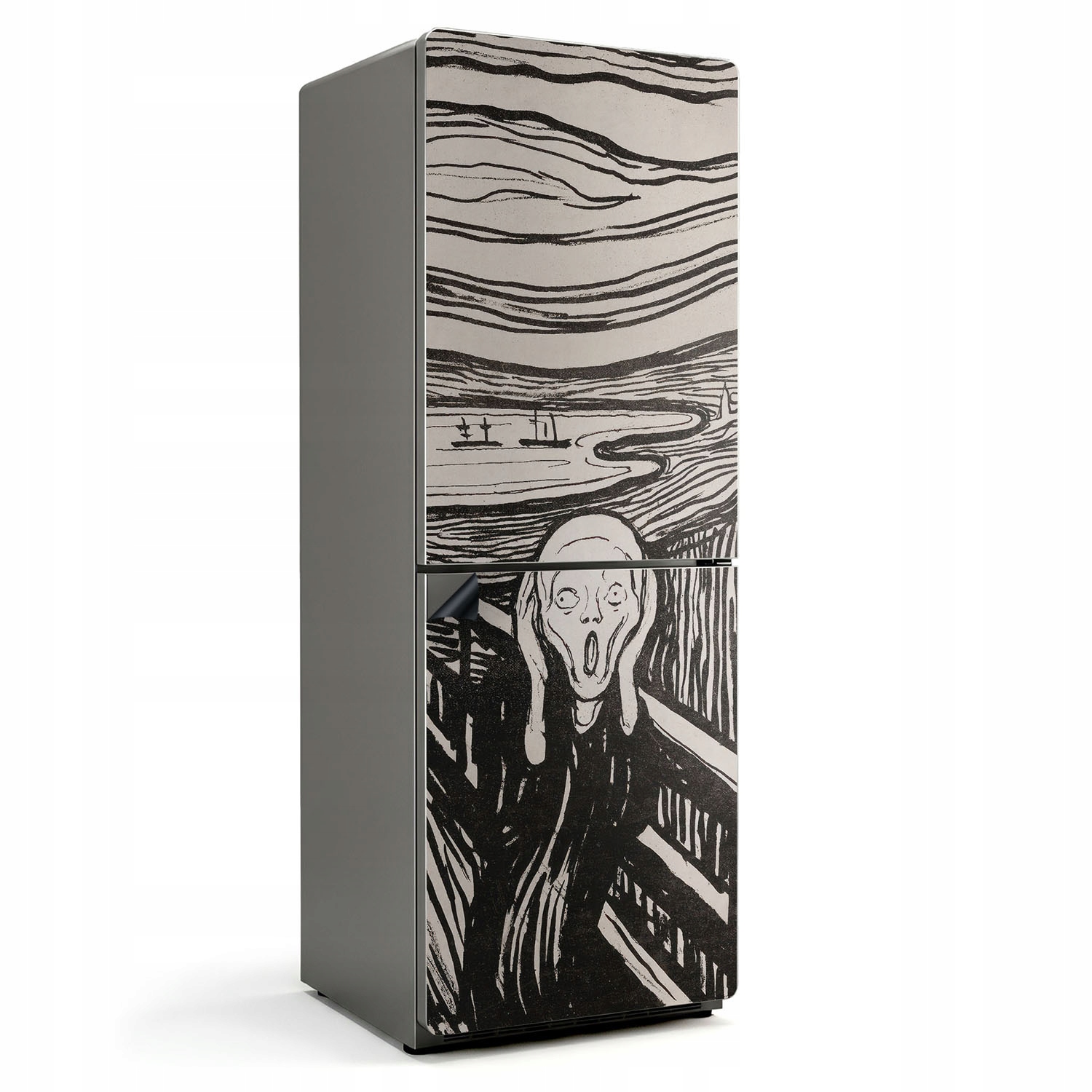Magnetická podložka na chladničku s ozdobným motívom Edward Munch linoryt