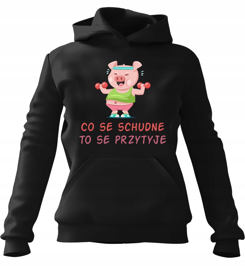 pánská mikina s kapucí Co Se Zhubnu To Se Přiberu Černá M Pro Něj Face