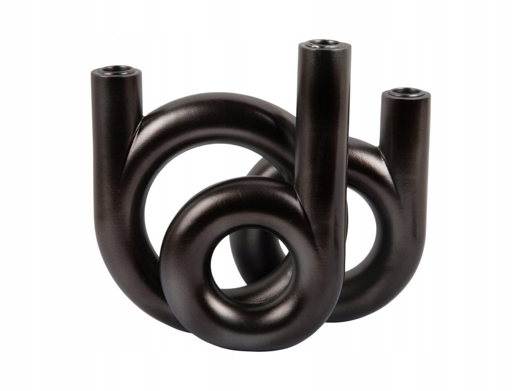 Svietnik Rings na 3 sviečky, čierny