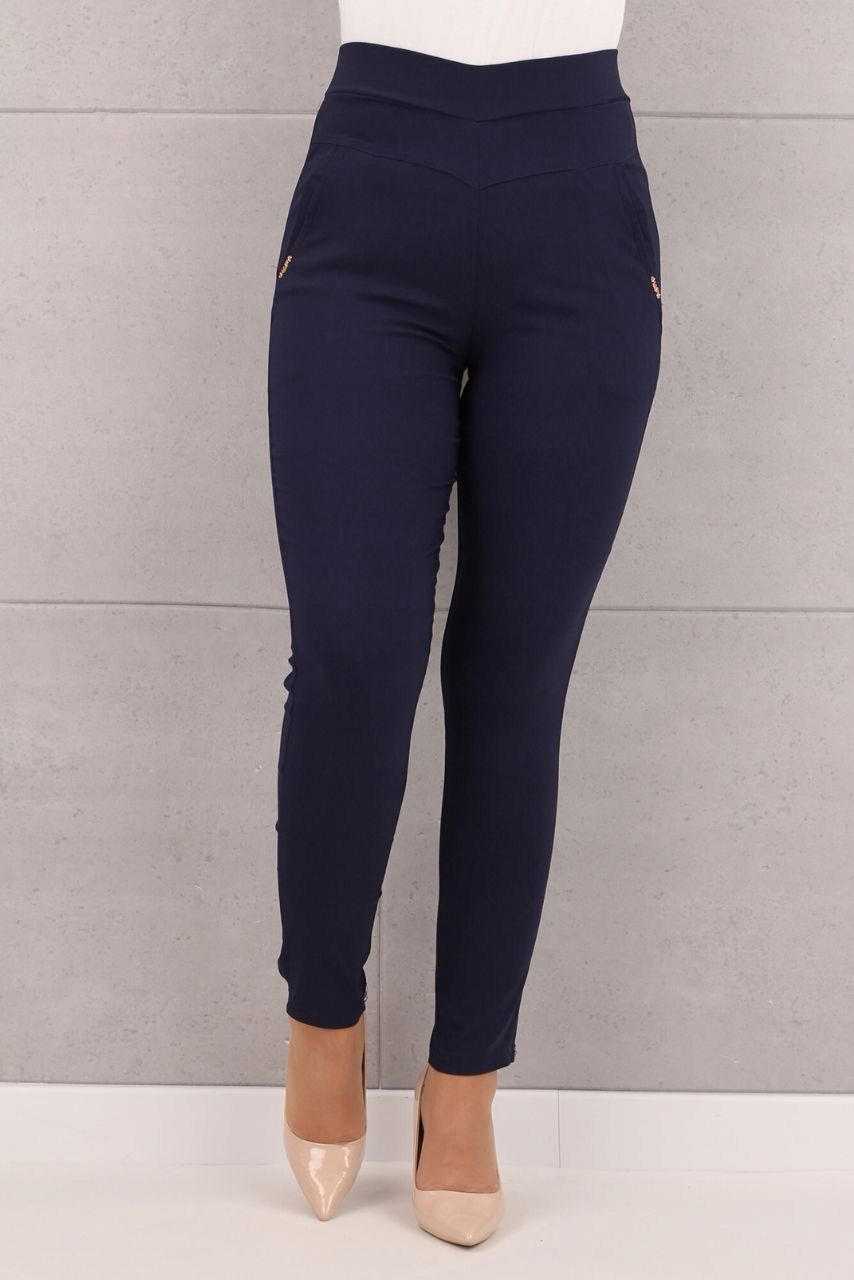 ELASTYCZNE SPODNIE NA GUMCE RURKI CASUAL WYSOKI STAN DUŻE ROZMIARY Marka FEMIMODA