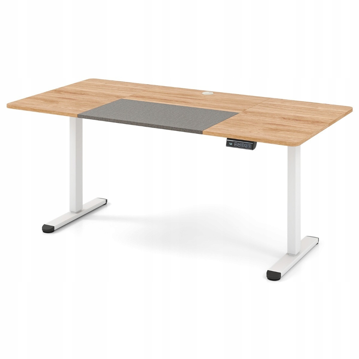 Elektrický psací stůl 140 x 70 cm, výška 72-116 cm, přírodní bílá barva Costway