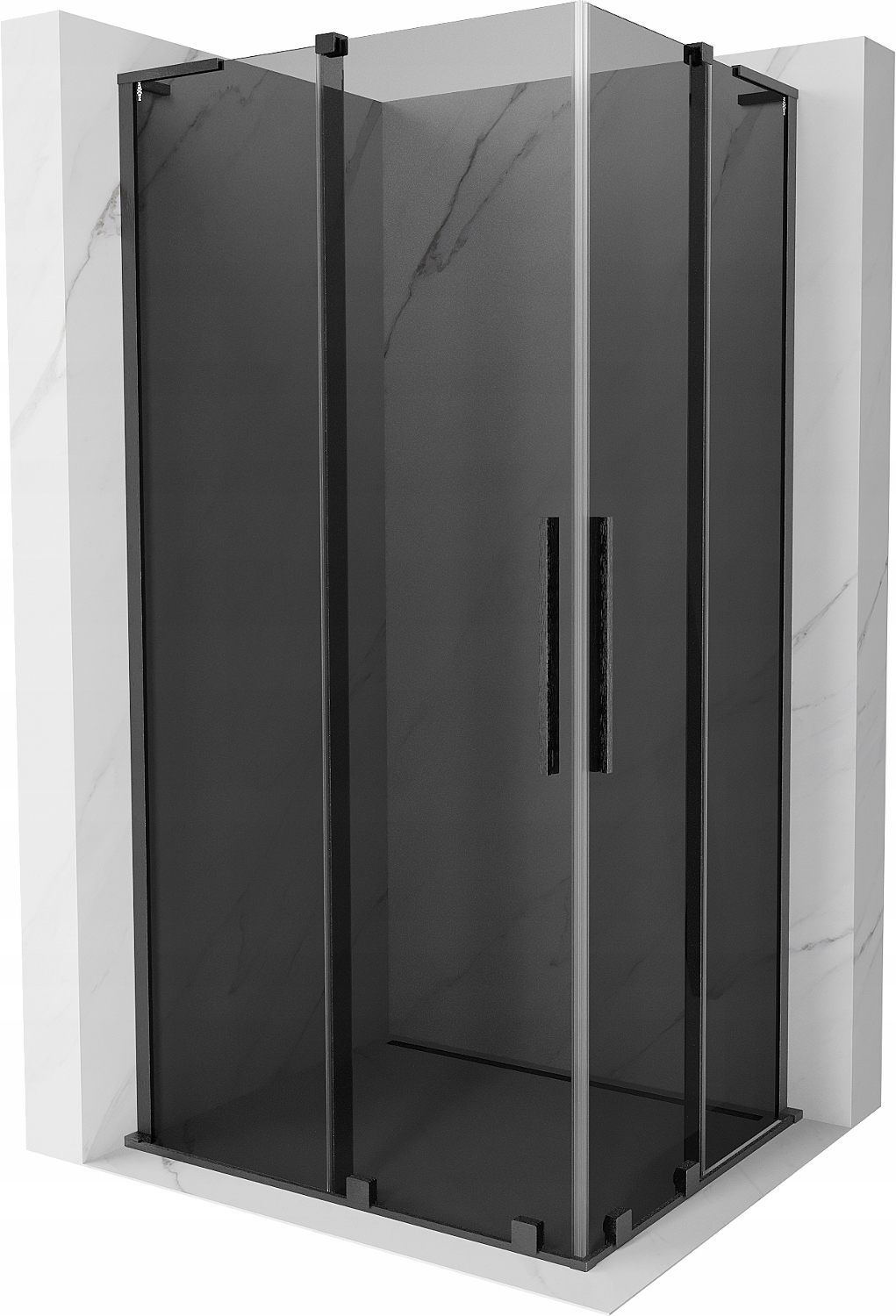 Sprchová kabina Mexen Velar L Duo 100x90 cm, grafit/gun gray
