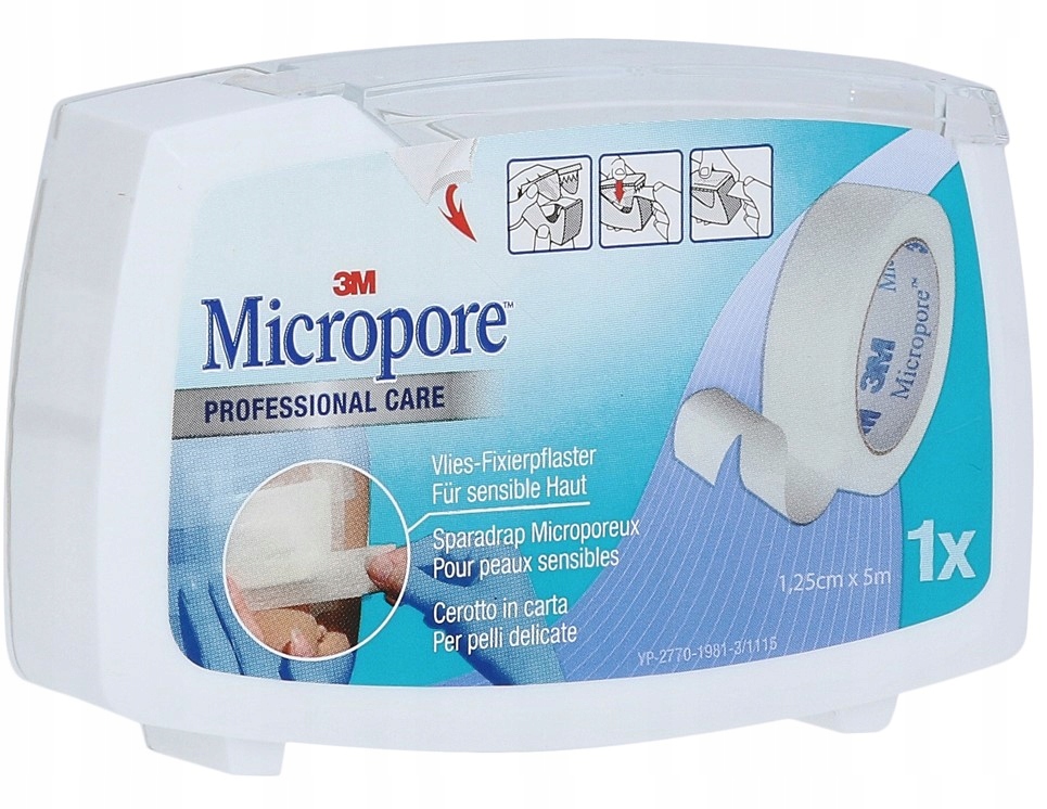 

3M Micropore 1,25cm x 5m z zamykanym dyspenserem