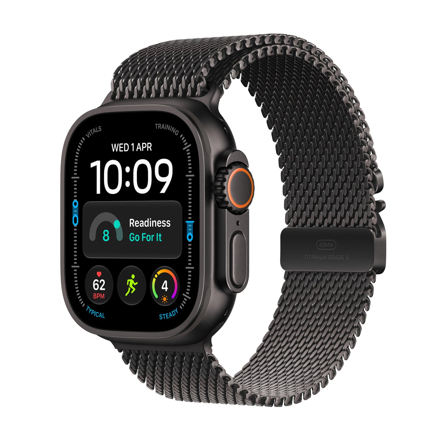 Apple Watch Ultra 4 GPS+Cell 49mm Titan Čierny Náramok Čierny -M