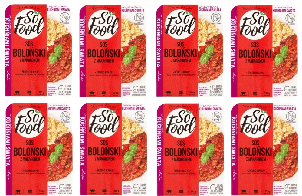 Levně 8 x 330 g So Food Boloňská omáčka s těstovinami Karton