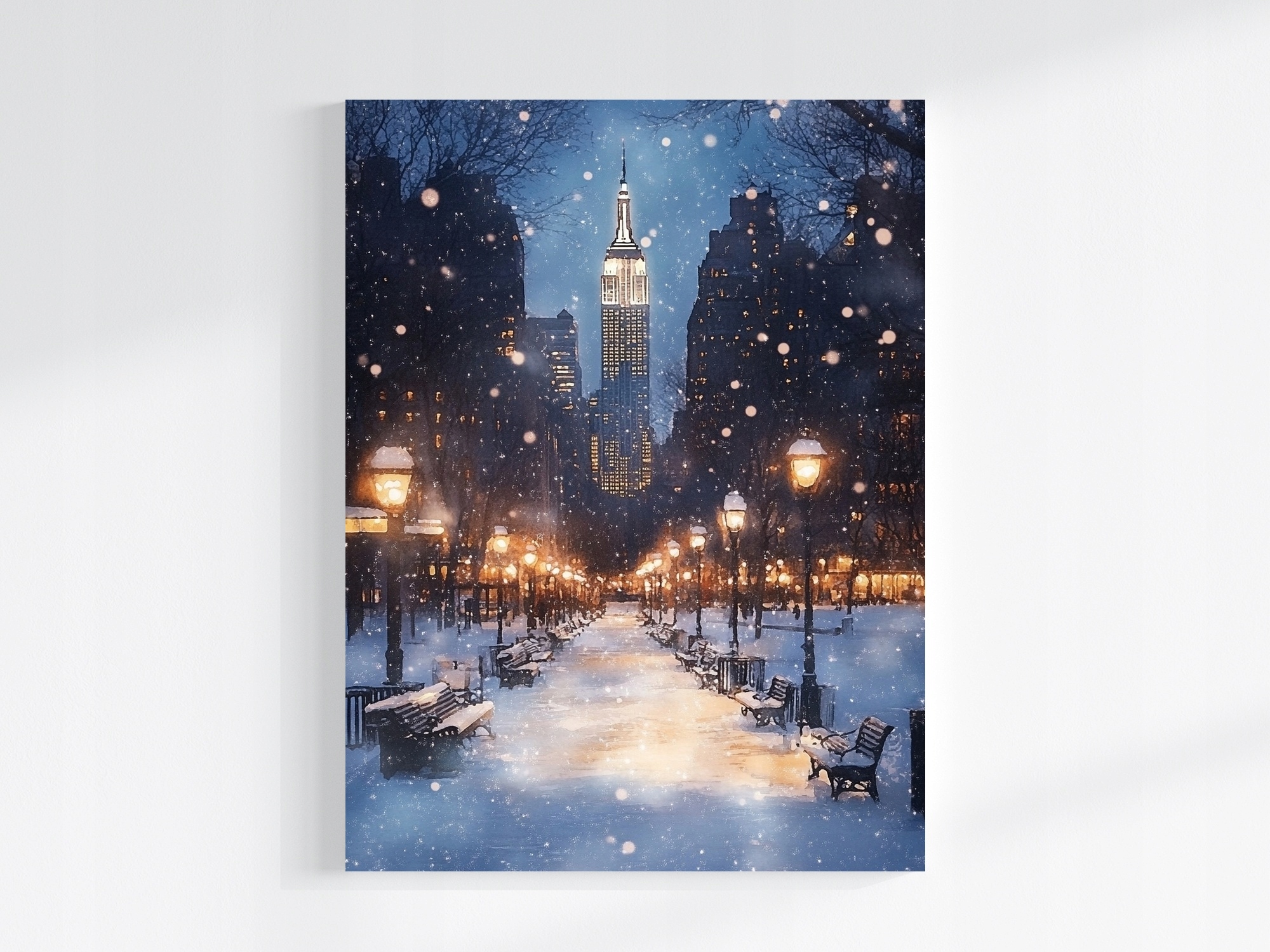 Obraz Na Plátně Canvas Město Večer Zimní Sníh Park New York 75x100