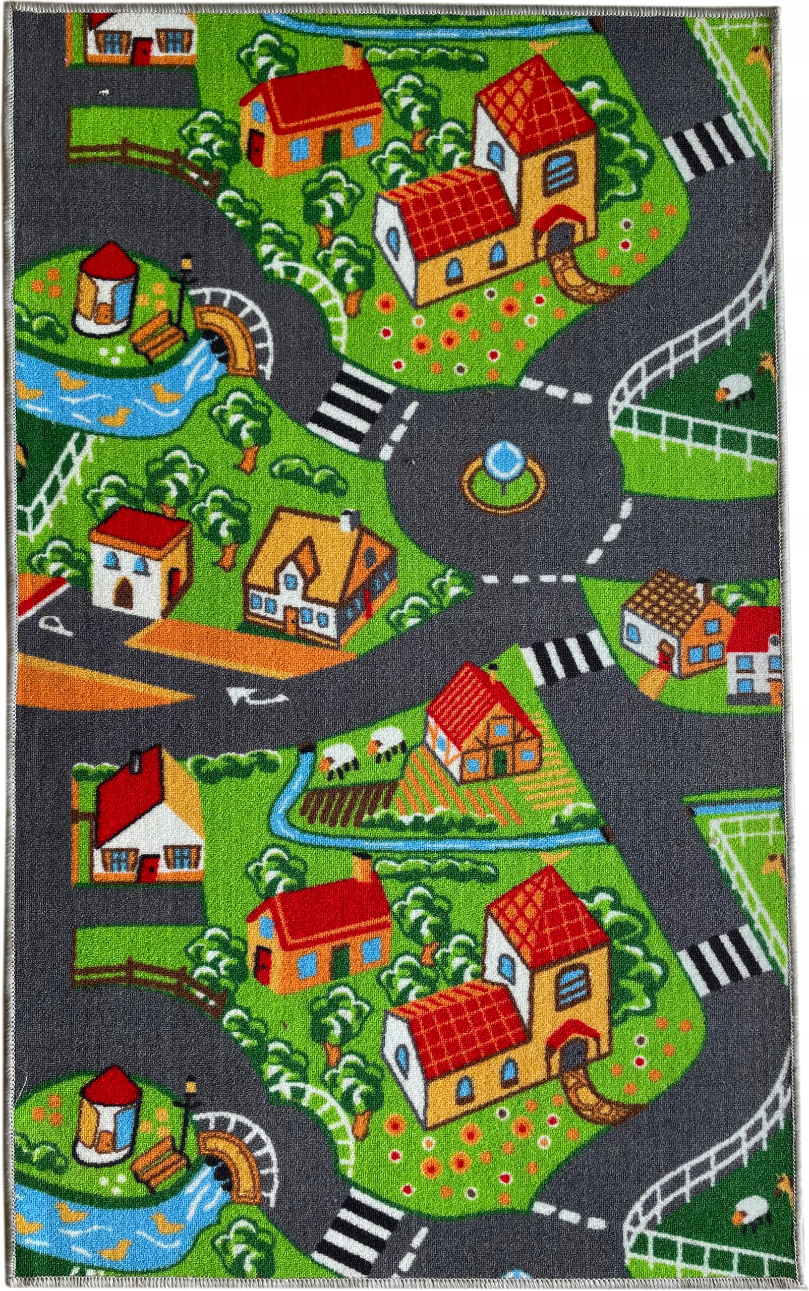 DYWAN DZIECIĘCY ULICA MIASTO Z ULICAMI DROGAMI +AUTKO GRATIS 150x200 Długość 200 cm