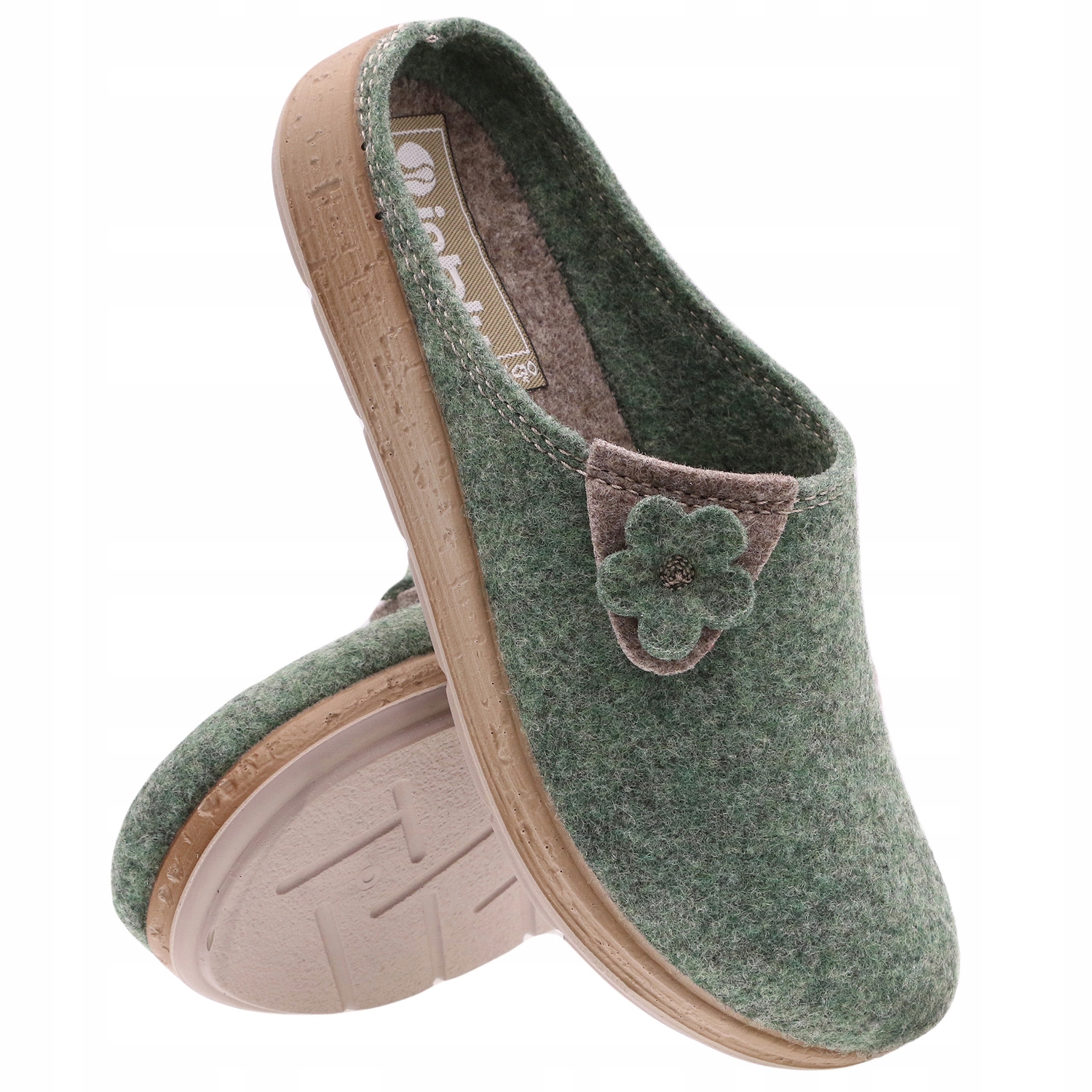 INBLU KAPCIE FILCOWE KLAPKI DAMSKIE AD25 BAMBOSZE DOMOWE LEKKIE ZIELONE 39 Marka Inblu