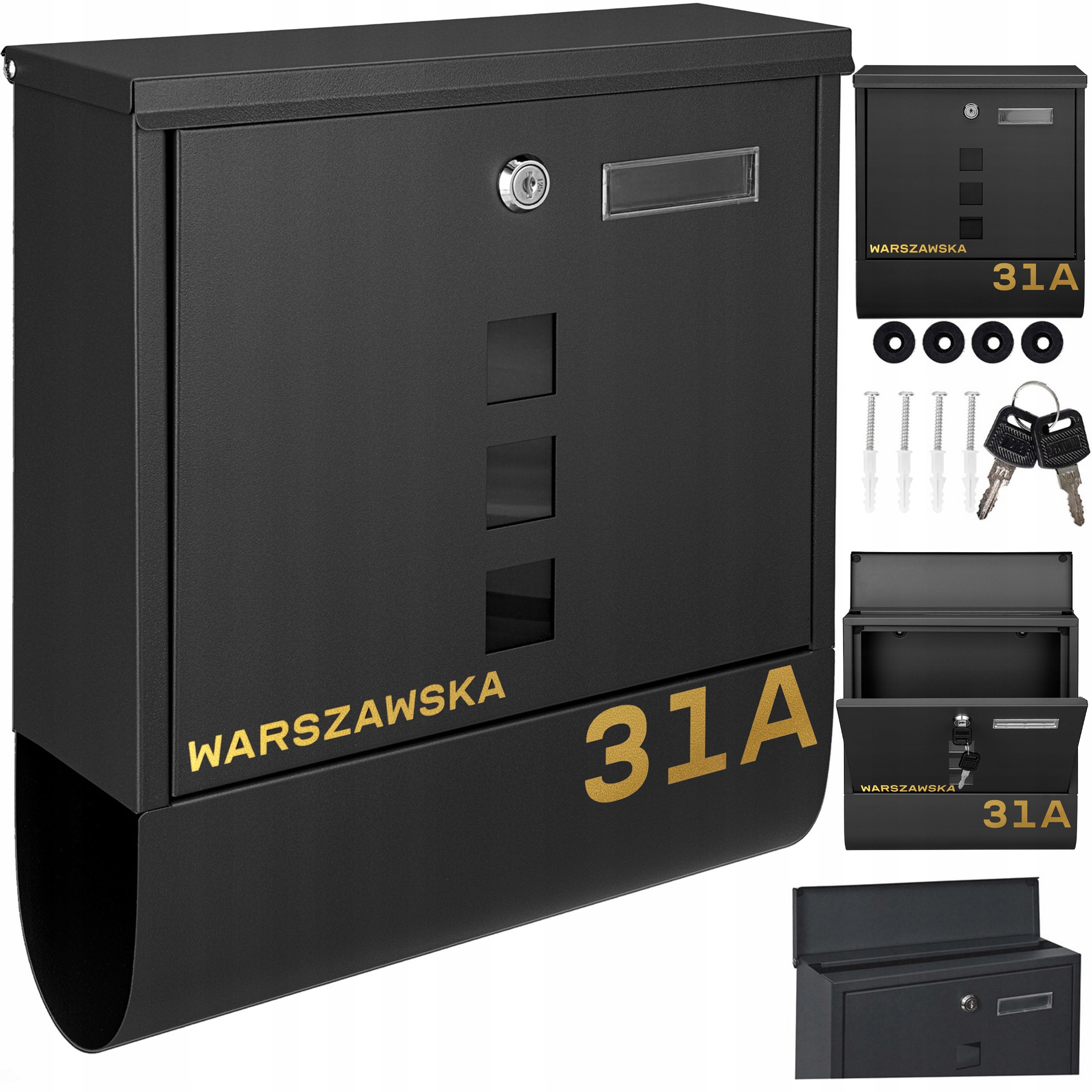 Poštovní Schránka Na Dopisy Černá Zlatý Vzor