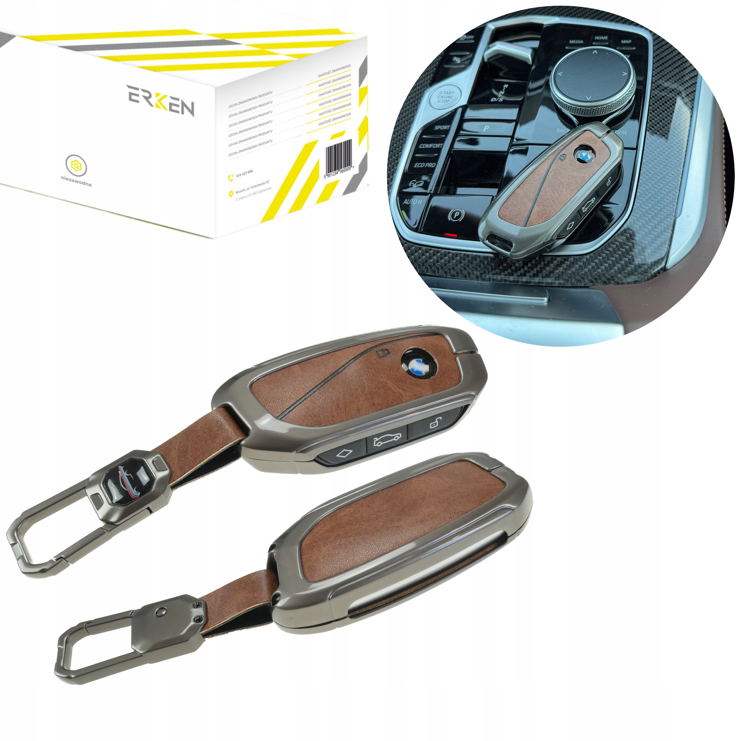 Etui obudowa kluczyka brązowa do Bmw 5 G60 7 G70 X1 X5 G05 LCI X6 X7 XM