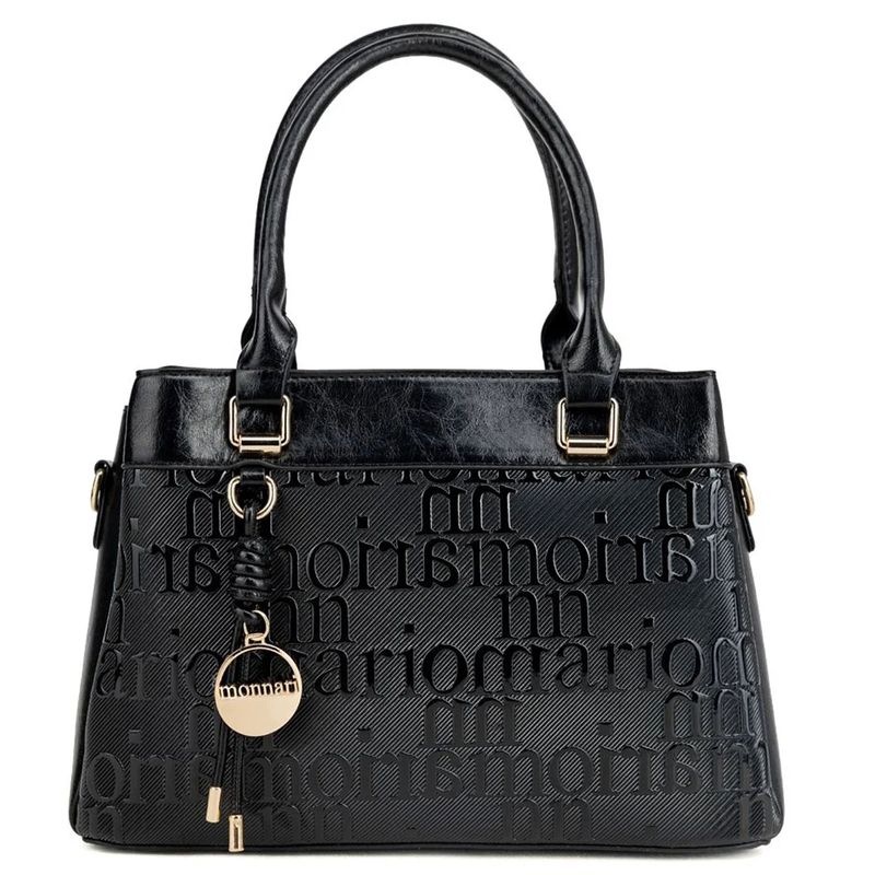 Elegantní Logovaná Kabelka Kufřík Monnari BAG5850-M20 Černá