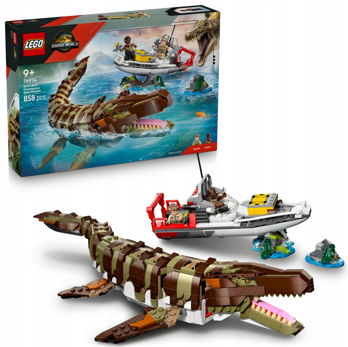 Lego 76974 Jurský svět Mise na lodi a model mozazaura