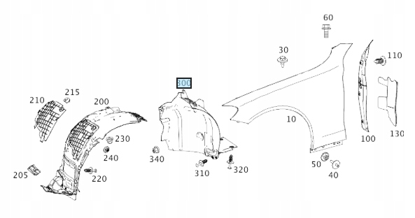 NADKOLE PRZÓD TYLNIE MERCEDES W205