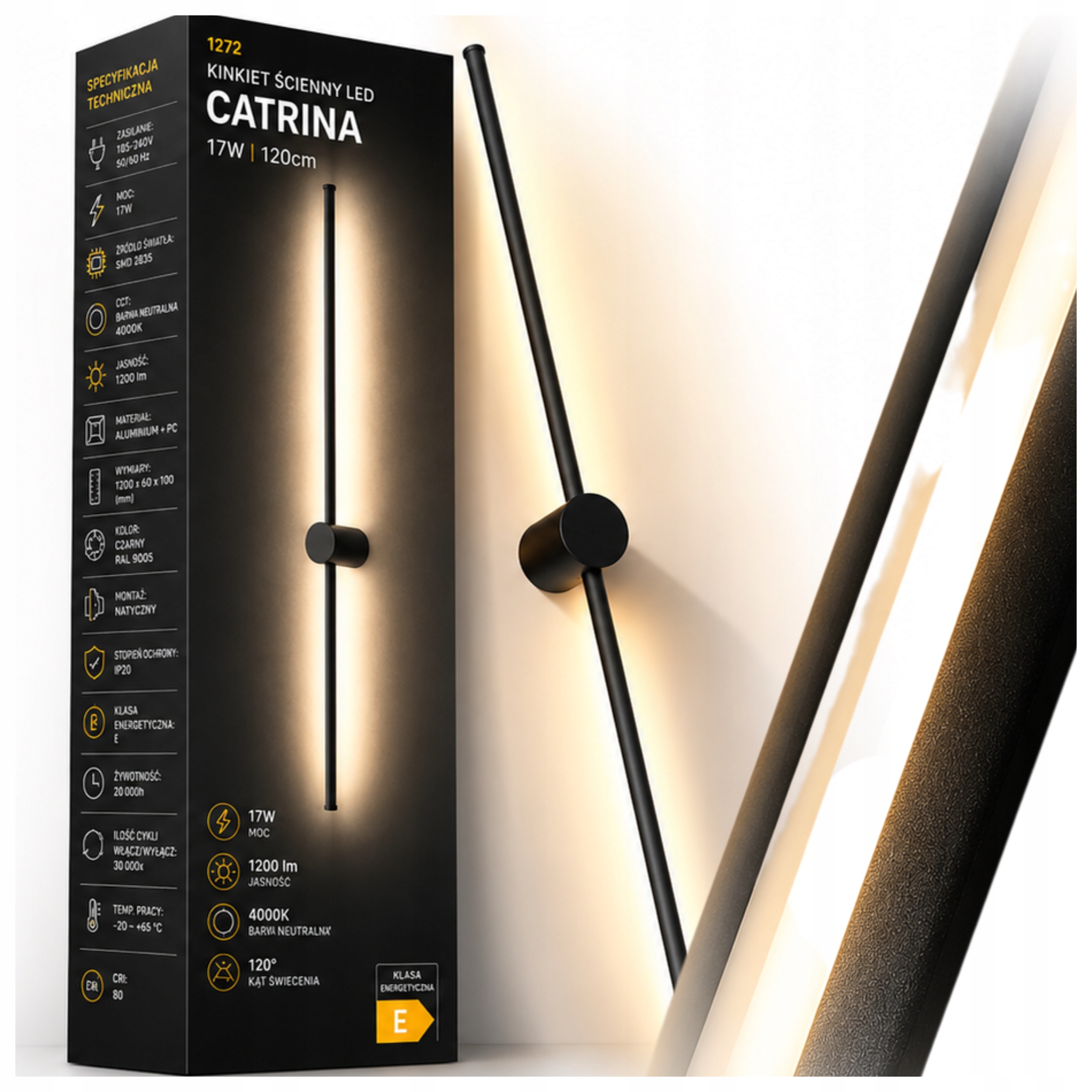 Led nástěnná lampa Vnitřní 120 cm do obývacího pokoje, ložnice, koupelny