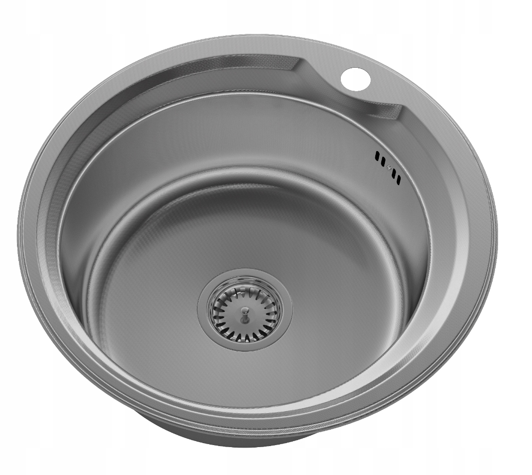 Dřez Jednokomorový Ocelový Kulatý Decor APULIA51