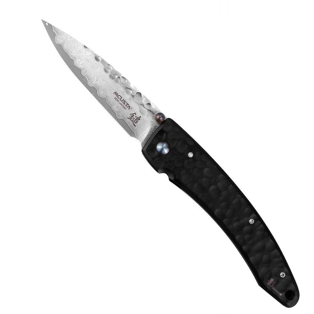 Mcusta Zanmai Forge Black Damascus Japonský ostrý Nůž skládací 8,5 cm