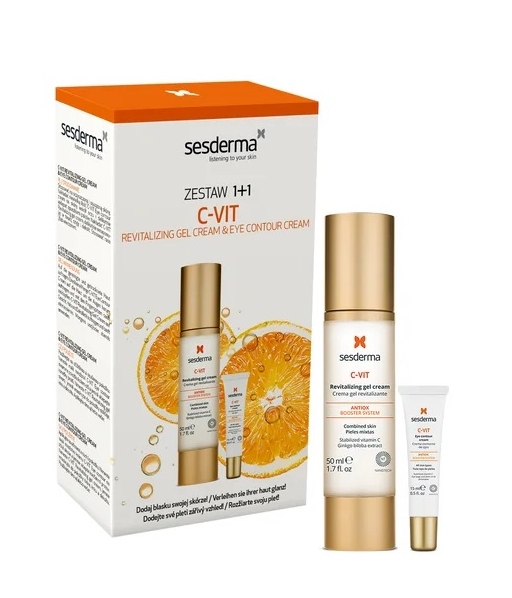 Sesderma C-vit Zestaw Krem żel nawilżający 50ml Krem pod oczy 15 ml