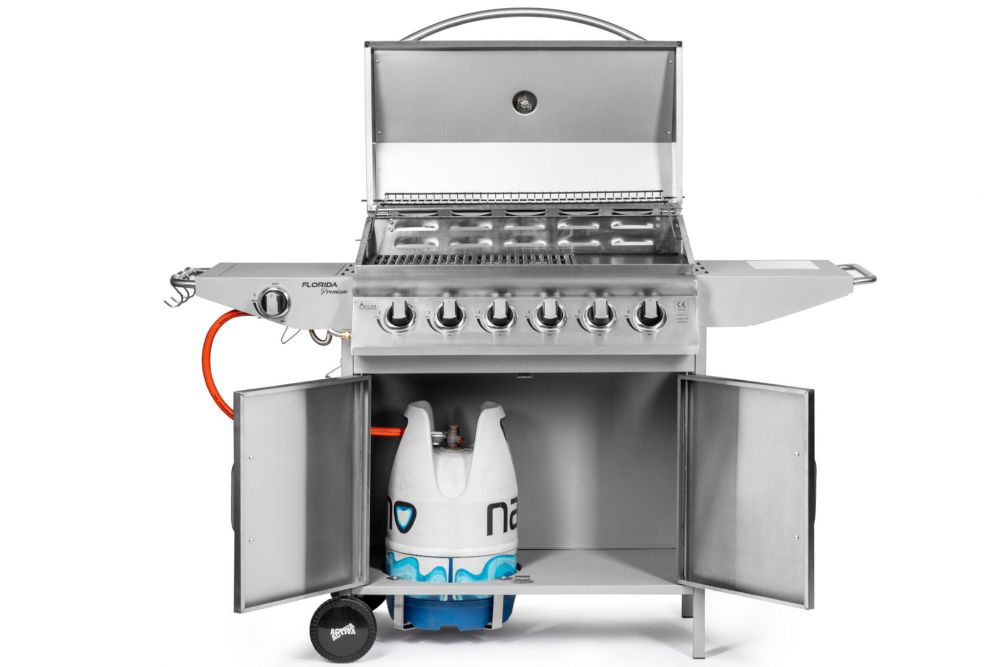 GRILL GAZOWY FLORIDA INOX PREMIUM ŻELIWO+PŁYTA Kod producenta 19786G