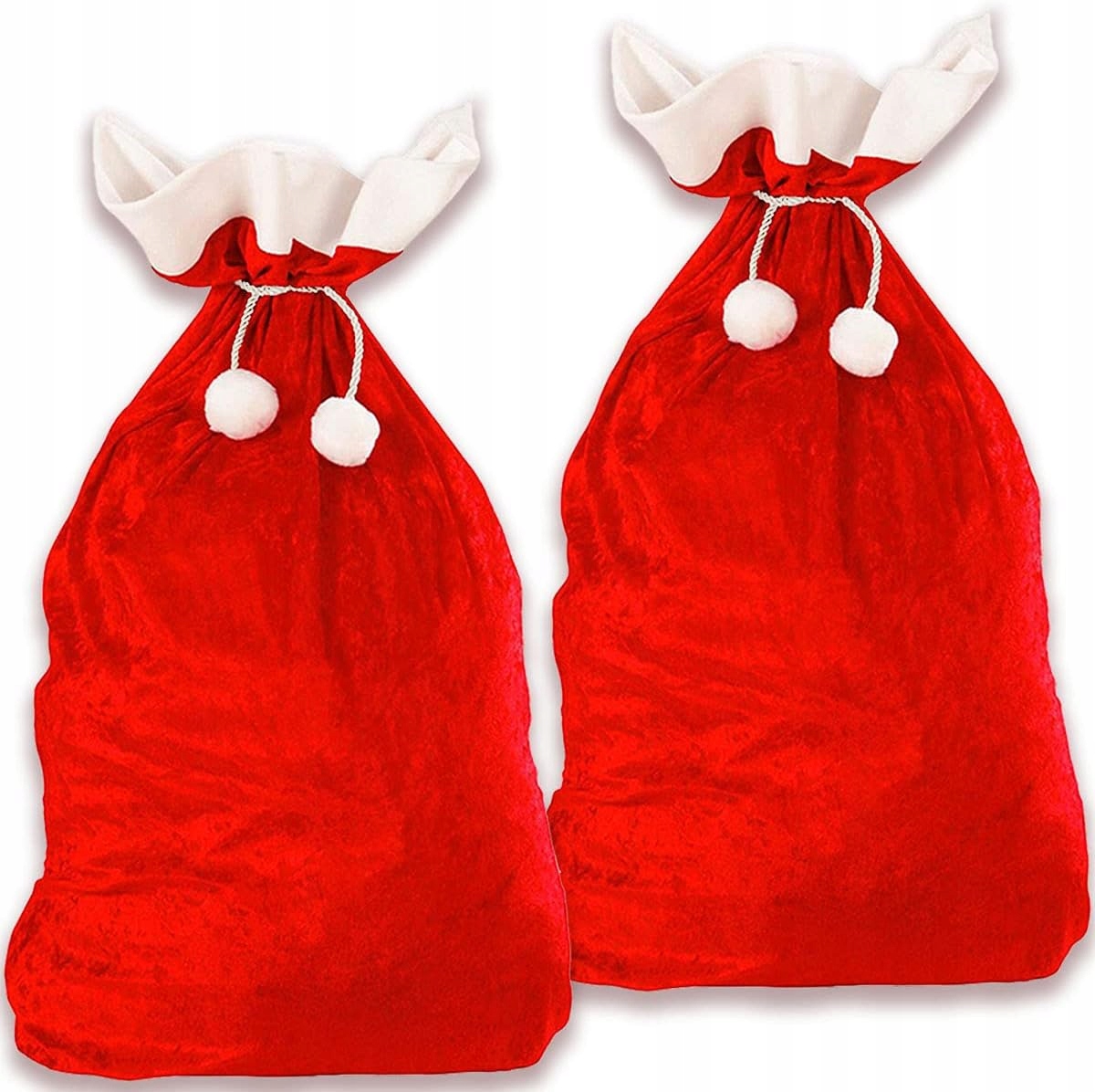 2KS Velký Sáček Santa Claus XXL Na Dárky Sametový 70X110 CM
